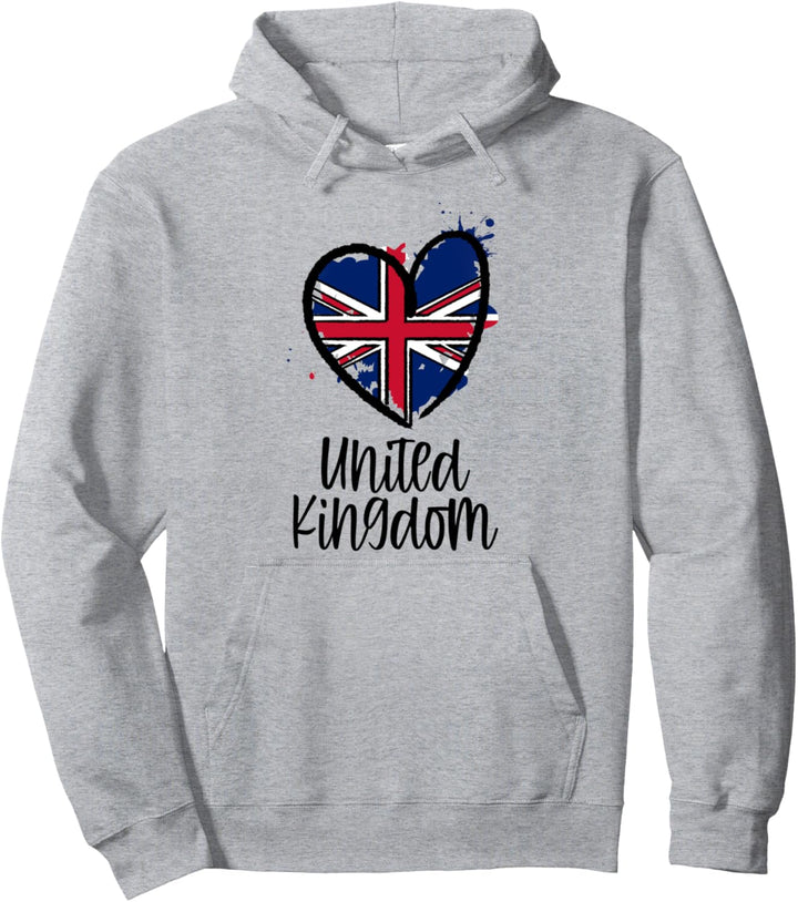 United Kingdom Heart UK Great Britain British English Gift Pullover Hoodie