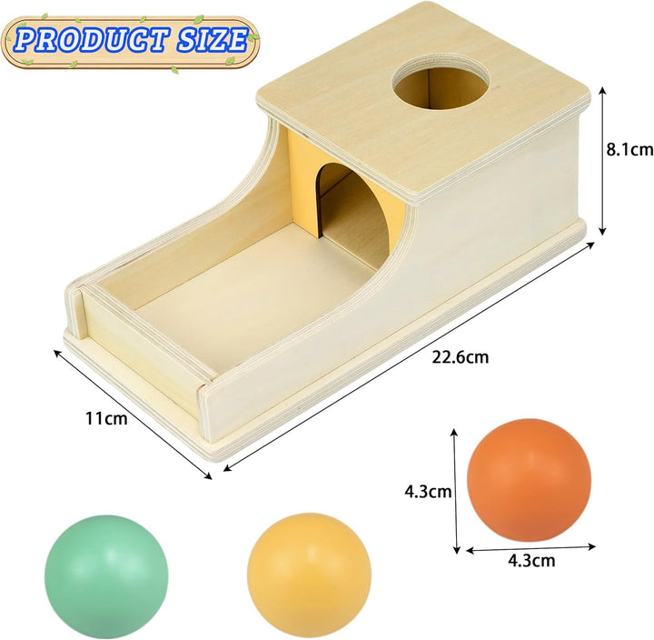 Montessori Spielzeug ab 1 Jahr, Montessori Object Permanence Box, Objektpermanenz Box für Baby 12-18