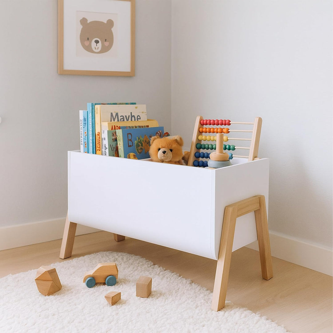 Relaxdays Bücherregal Kinder, 2 offene Fächer, Spielzeug &amp; Bücher, Spielzeugregal HBT: 40 x 66,5 x 3
