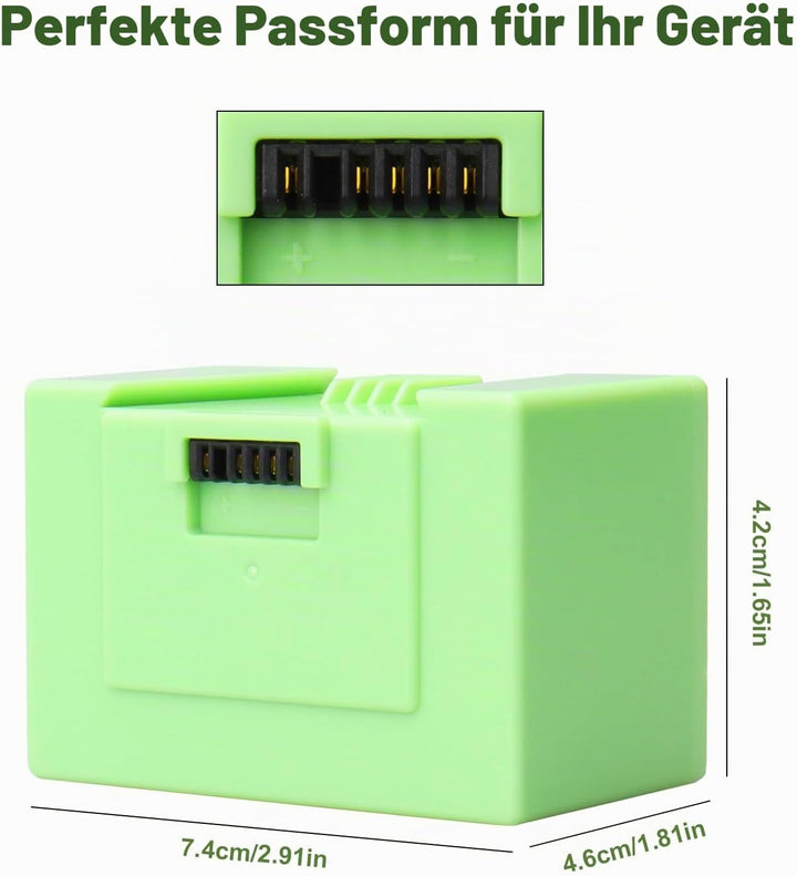14,4 V 2500 mAh Ersatz-Li-Ionen-Akku, kompatibel mit iRobot Roomba e und i Serie i8/i8+, i7/i7+/i7Pl