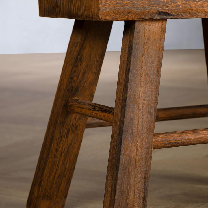 CARO-Möbel Sitzhocker ROSAL Dunkelbraun - Hocker aus Paulowina Holz mit rechteckiger Form, Tritthock
