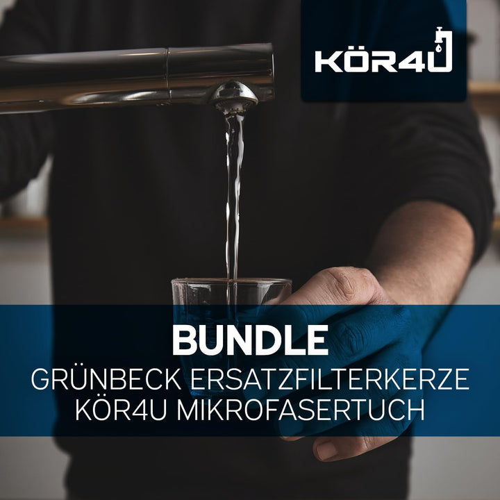 Ersatzfilterkerze Grünbeck GENO 80µm Grösse 1 ohne Schutzglocke 2er Pack 103075, inklusive kör4u Mik
