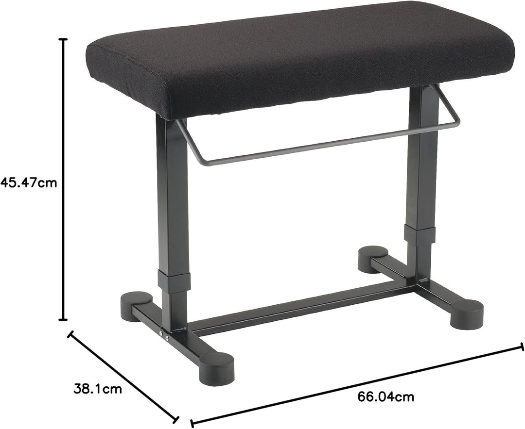 K&M 14081 Klavierbank Uplift Schwarz - Stahl, Stoff - Breiter, höhenverstellbarer Keyboard-Polstersi