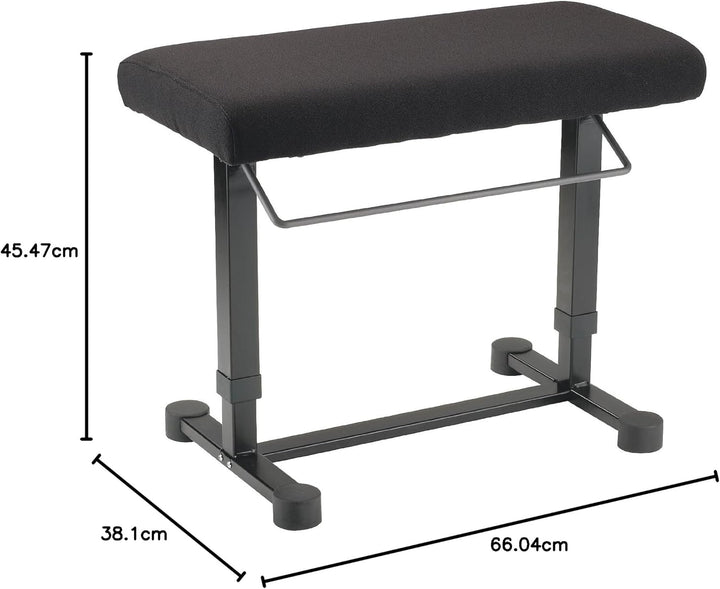 K&M 14081 Klavierbank Uplift Schwarz - Stahl, Stoff - Breiter, höhenverstellbarer Keyboard-Polstersi