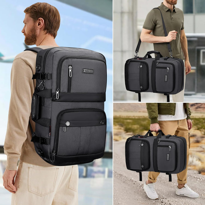 WITZMAN Reiserucksack Herren Damen Gross Laptop Rucksack 15.6-17 Zoll mit USB-Ladeanschluss Flugzeug
