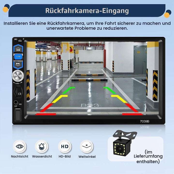 Hikity 1 Din Autoradio mit Wireless Carplay Android Auto 7 Zoll Touch Display Radio mit Bluetooth Fr