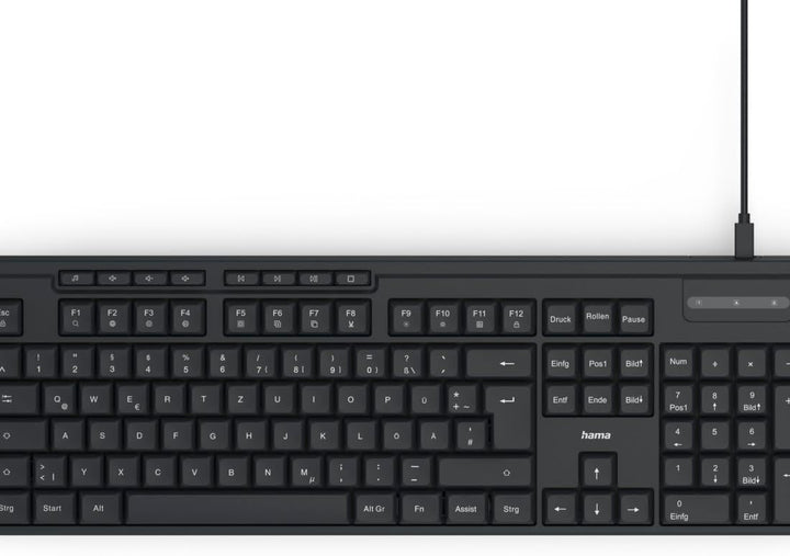 Hama Tastatur Maus Set CKM-200 (USB Tastatur, USB Maus, ergonomisches Tippgefühl, leise Tasten, Kabe