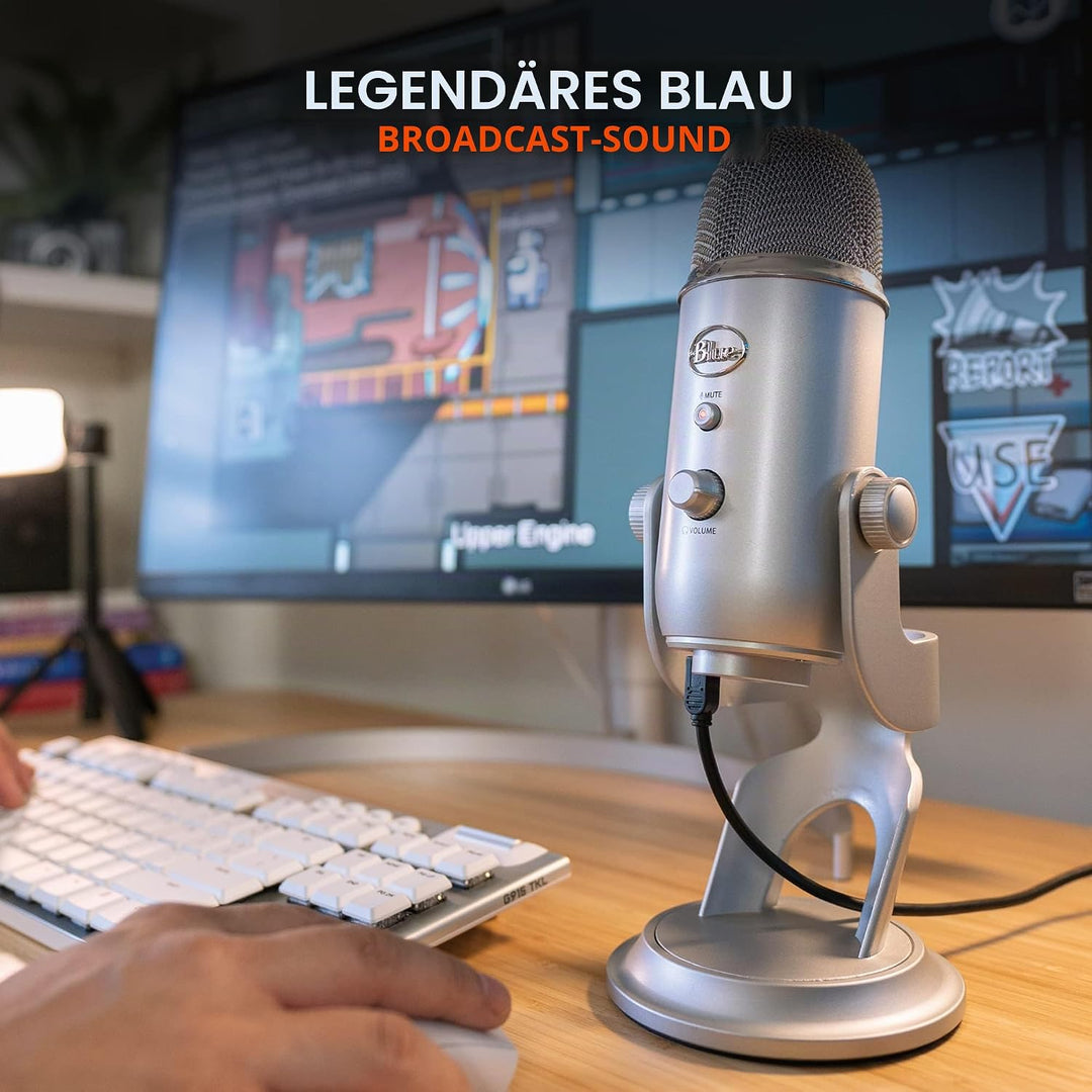 Blue Microphones Yeti Professionelles USB-Mikrofon für Aufnahmen, Streaming, Podcasting, Broadcastin