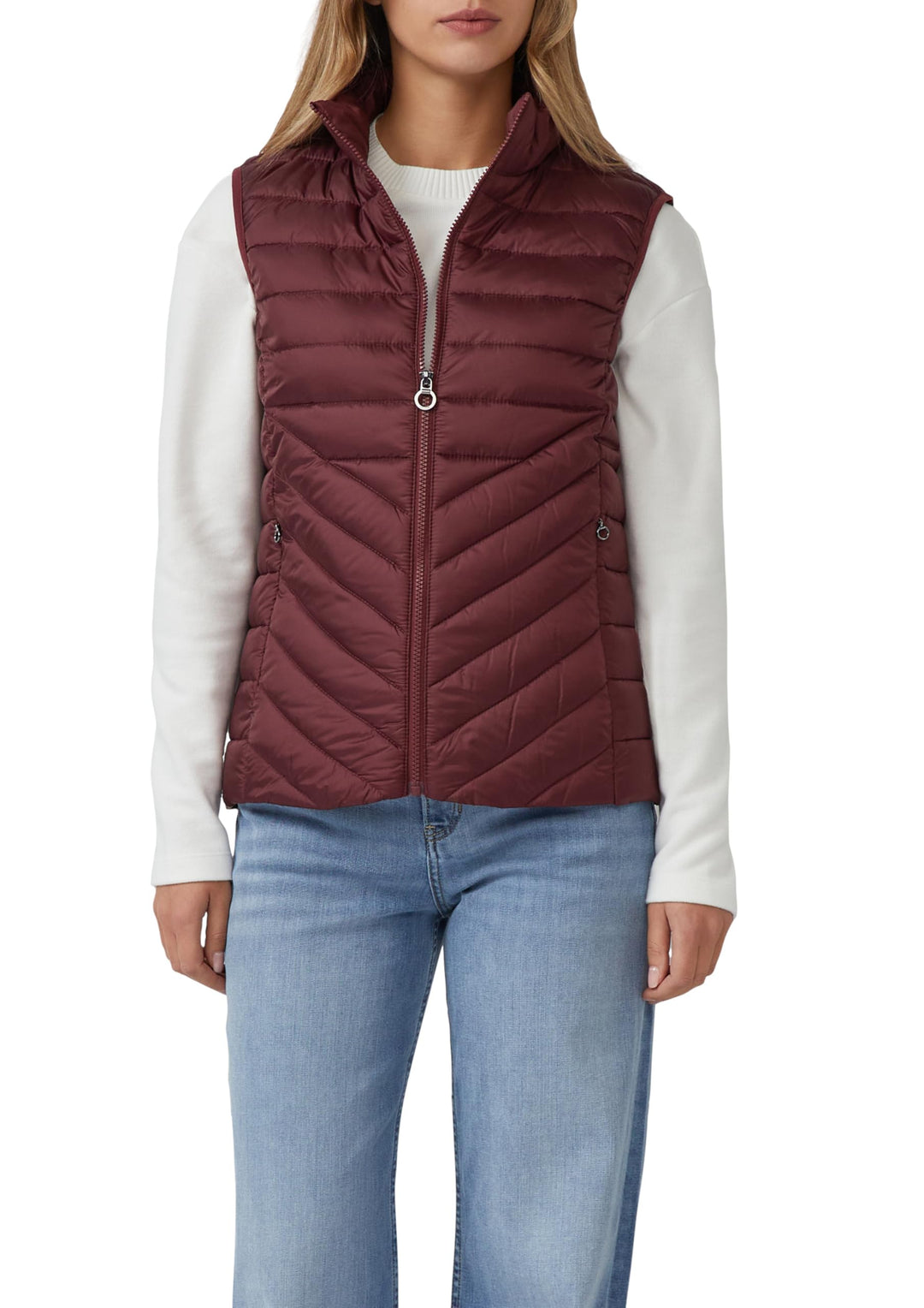 s.Oliver Herren Steppweste – Slim Fit, leicht gefüttert, Stehkragen – Funktional für Outdoor, Überga
