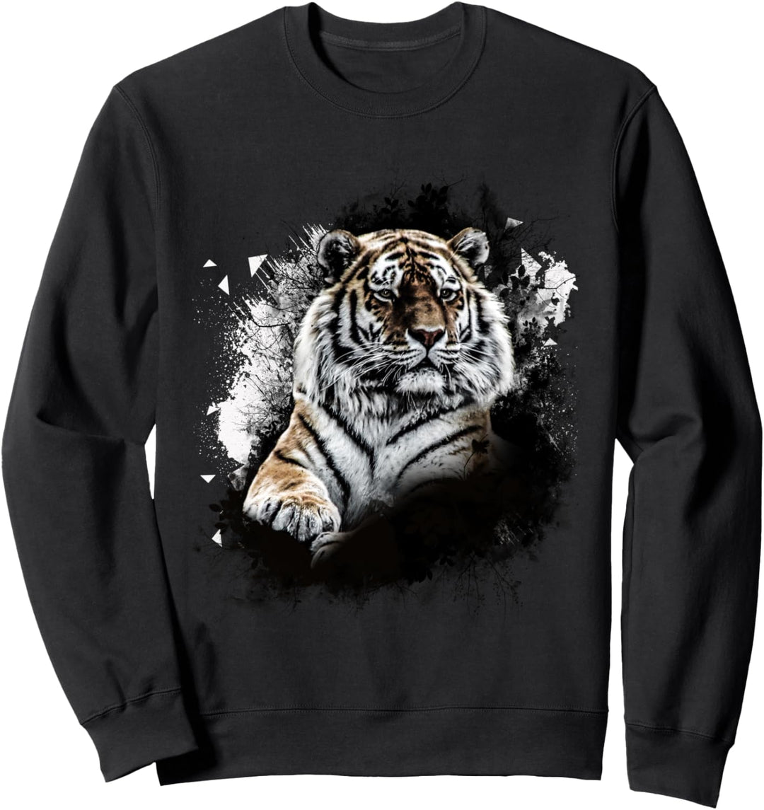 Realistischer Tiger Tier Geburtstag Geschenk Sweatshirt
