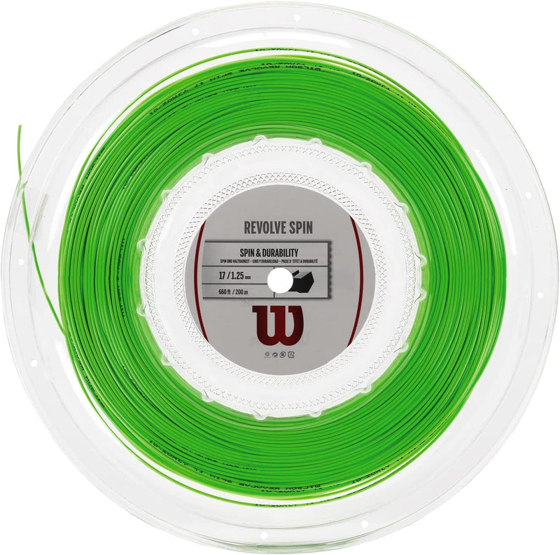 Wilson Tennissaite, Revolve Spin, 200 Meter Rolle, 1,25 mm, Unisex 17G Green, 17G Green