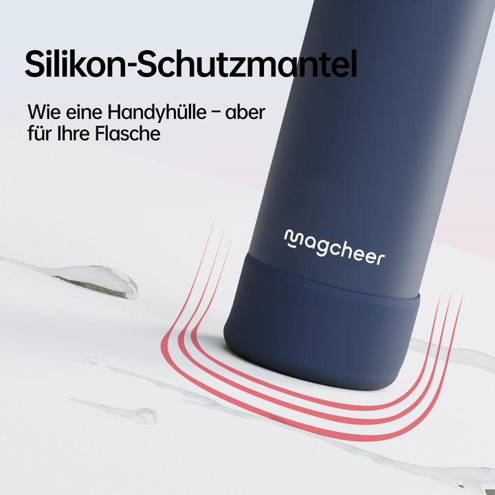 Magcheer Trinkflasche mit Handyhalterung 750ml Magnetische Wasserflasche 360° Verstellbar Flasche Ma