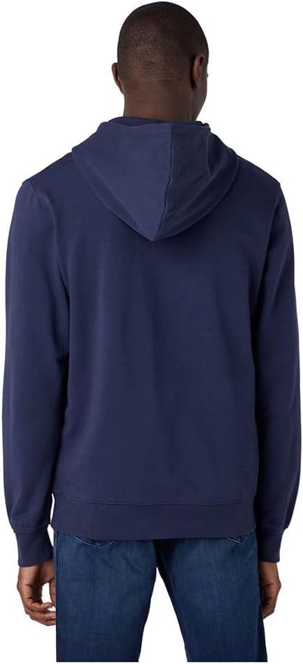 Wrangler Herren Sign Off Hoodie Hooded Sweatshirt M Real Navy, M Real Navy
