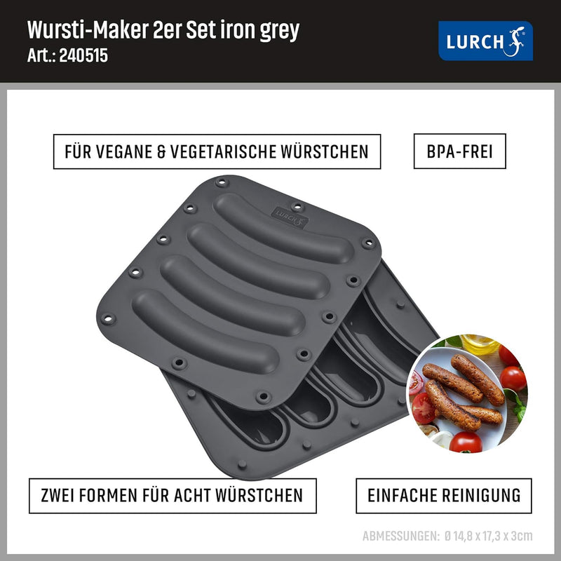 Lurch 240515 Wursti-Maker / Wurstformer im 2er Set zur Herstellung von vegetarischen und veganen Bra