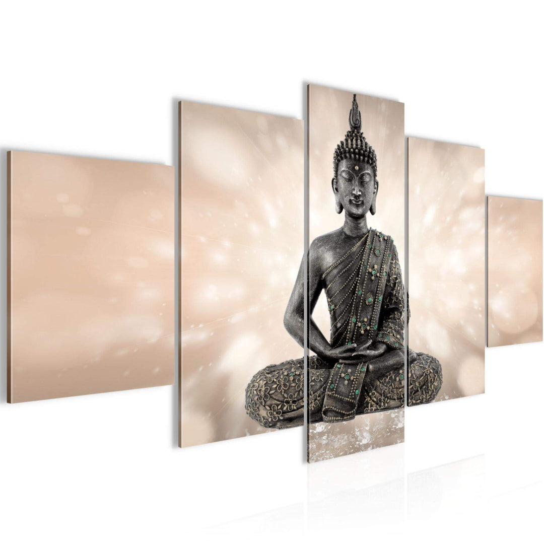 Runa Art Wandbilder Buddha Feng Shui 5 Teilig Bild auf Vlies Leinwand Deko Wohnzimmer Schlafzimmer Z