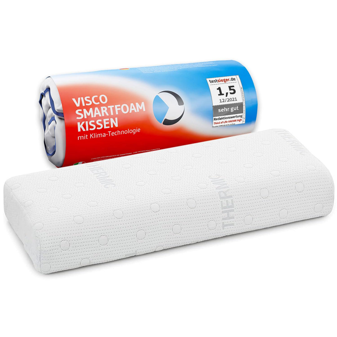 Kopfkissen 40x80 HADAR | Höhenverstellbar | Memory-Foam gegen Nackenschmerzen | Testsieger Nackenstü