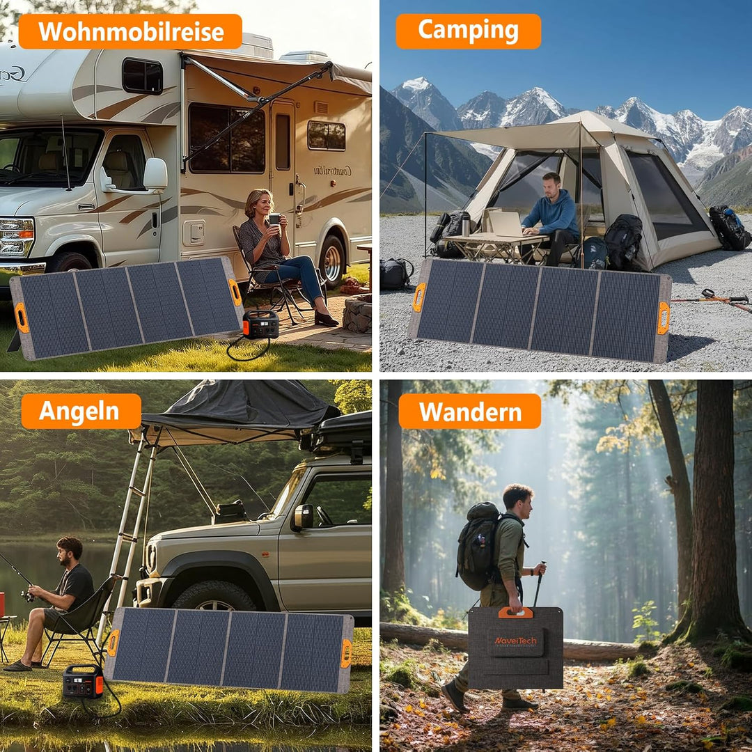 200W Faltbares Solarmodul, Monokristall Silizium Solarmodul, geeignet für Powerbanks, Solaranlagen,