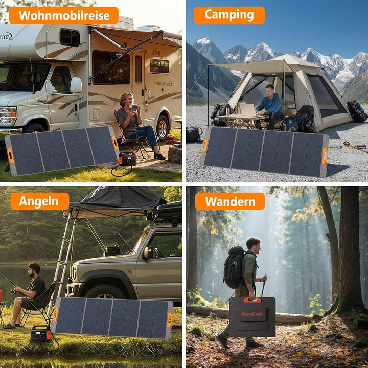 200W Faltbares Solarmodul, Monokristall Silizium Solarmodul, geeignet für Powerbanks, Solaranlagen,