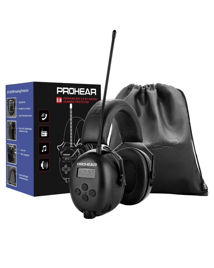 PROHEAR 033 Gehörschutz mit Radio, SNR31dB - Ohrenschützer mit Bluetooth FM/AM, Eingebautem Mikrofon