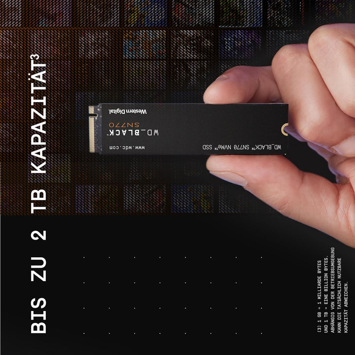 WD_BLACK SN770 NVMe SSD 2 TB (High-Performance, Gaming, PCIe Gen4, M.2 2280, Lesen 5.150 MB/s, Schre