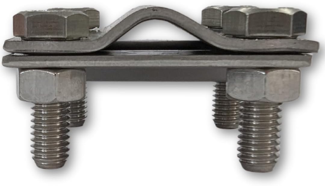 10 X Kreuzverbinder V4A | für Erdungsband bis 30 mm und Rundleiter bis Ø 10 mm | Schrauben M8