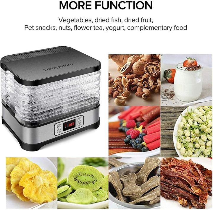 Dörrautomat 400W， Dörrgerät mit LCD Display 8 Etagen Obsttrockner， Gemüsetrockner BPA-frei， Temperat