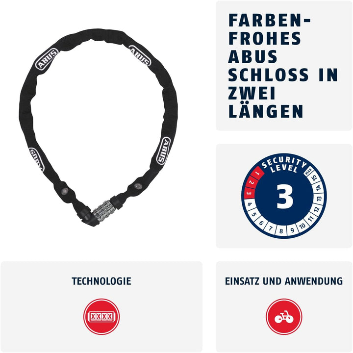 Abus kettingslot code 1200/60 web black 60 cm Grün, 60 cm Grün