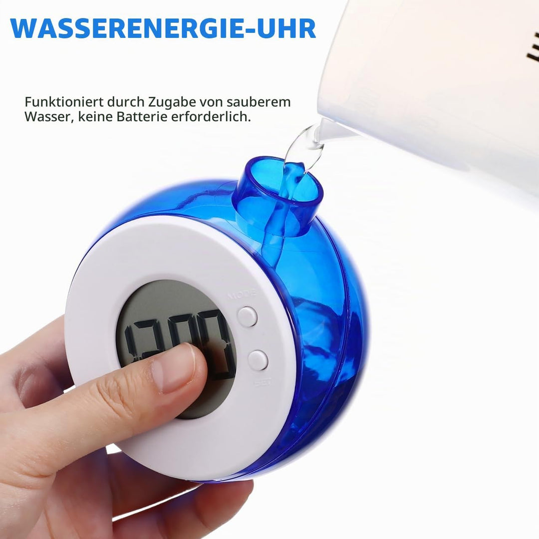 Alipis Wasseruhr Led-Display Mit Wasserenergie Ohne Batterie Umweltfreundliche Schreibtischuhr Mit B