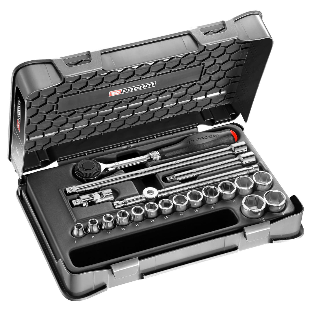 Facom J.360-3P6 Steckschluessel-Set 3/8 J.360, 20-tlg, 3/8" 20 Pièces 6 Pans Mehrfarbig, 20 Pièces 6