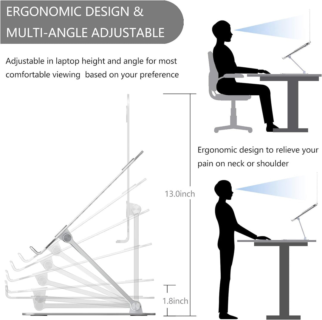 Yanavee Laptop Ständer, Premium Aluminium Laptop Computer Ständer Höhenverstellbar, Ergonomisch Note
