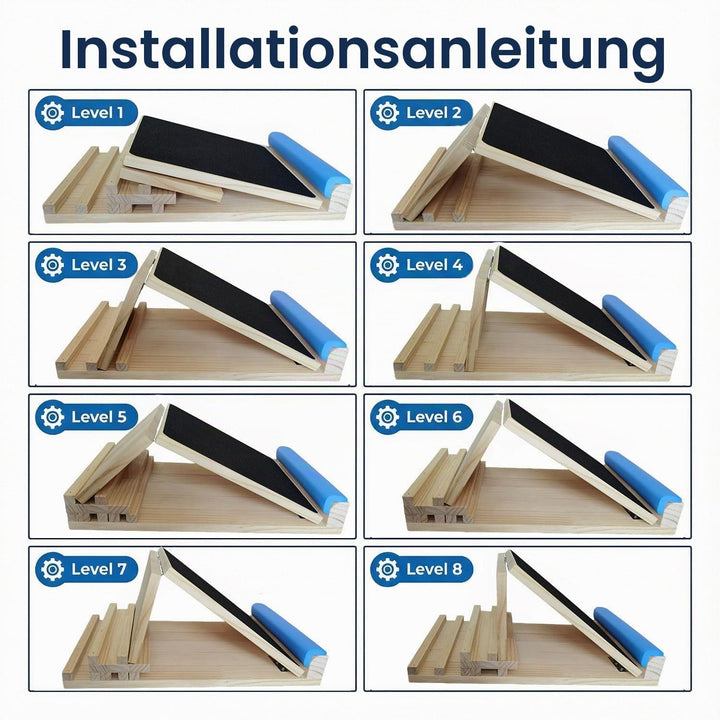 Wadendehner &amp; Schrägbrett mit 8 verstellbaren Winkeln | Slant Board für Wadenstreckung und Mobility