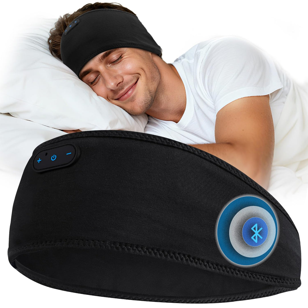 LC-dolida Schlafkopfhörer Bluetooth Kopfhörer Stirnband,Ultraweiche Bettkopfhörer Schlaf Stirnband a