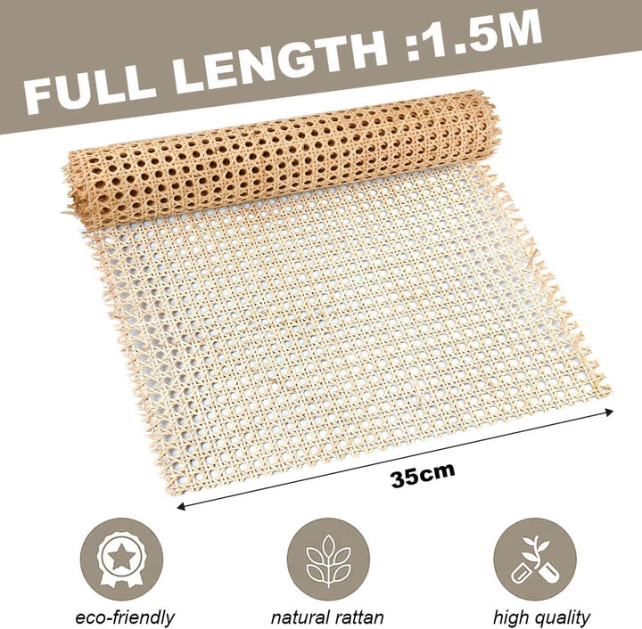 Kleemeiero Rattan Gurtband, 35 x 150cm Rattan Geflecht Natürliches Rattan-Gurt Cane Webbing Rattan R