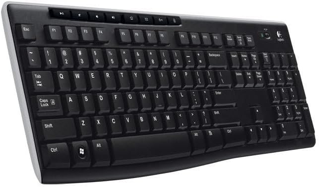 Logitech K270 Kabellose Tastatur, 2.4 GHz Verbindung via Unifying USB-Empfänger, 8 Multimedia- und S