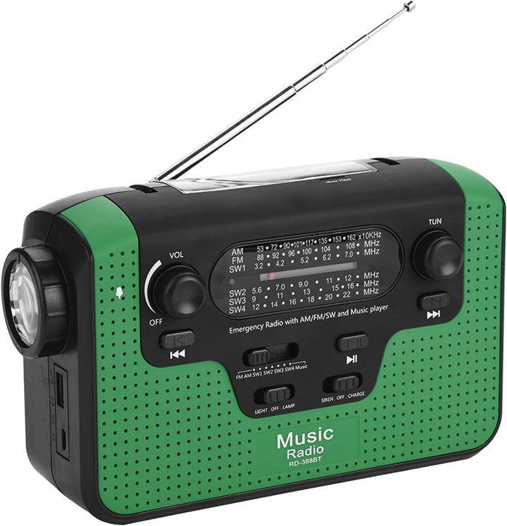 Notfall Solar Handkurbel Radio, RD-388 FM/AM/SW Solar Handkurbel Radio, mit LED Taschenlampe, Unters