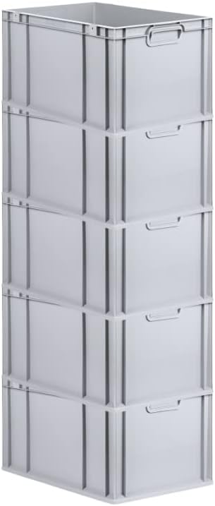 PROREGAL SuperSparSet 5x Eurobox NextGen Grip | HxBxT 32x40x60cm | 65 Liter | Griffe geschlossen | V