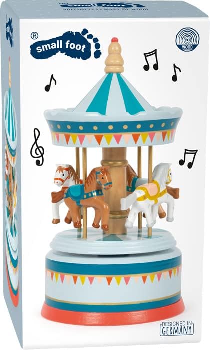 Small Foot Spieluhr Pferdekarussell Zirkus aus Holz, Dekoration für das Kinderzimmer, mit schöner Ei