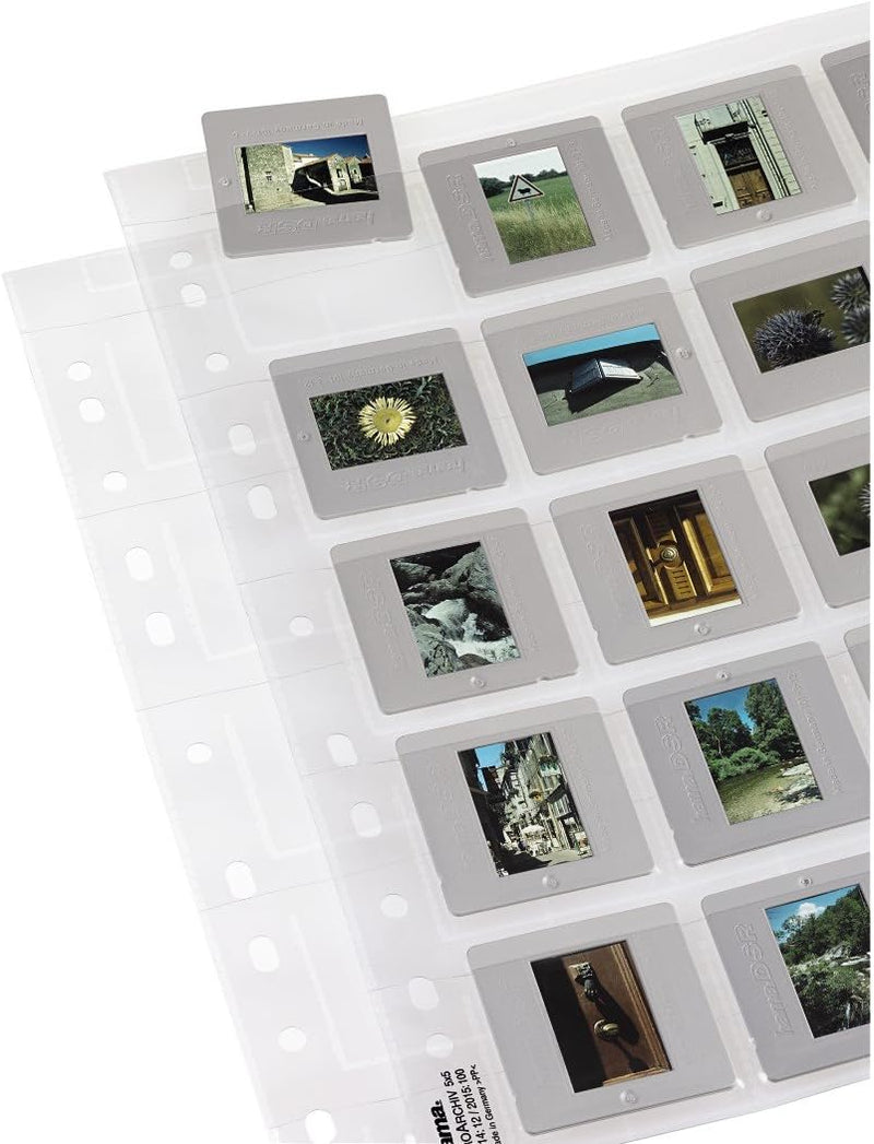 Hama 25 Diahüllen für gerahmte Dias (Dia-Archivierung im Format 5x5cm, bis zu 500 Dias) transparent