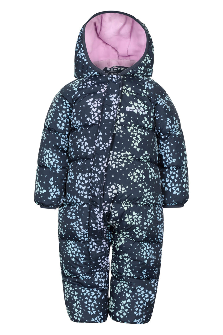 Mountain Warehouse Frosty Kinder Winter Anzug Gefüttert Schneeanzug 6-12 Monate Marineblau (Gedruckt