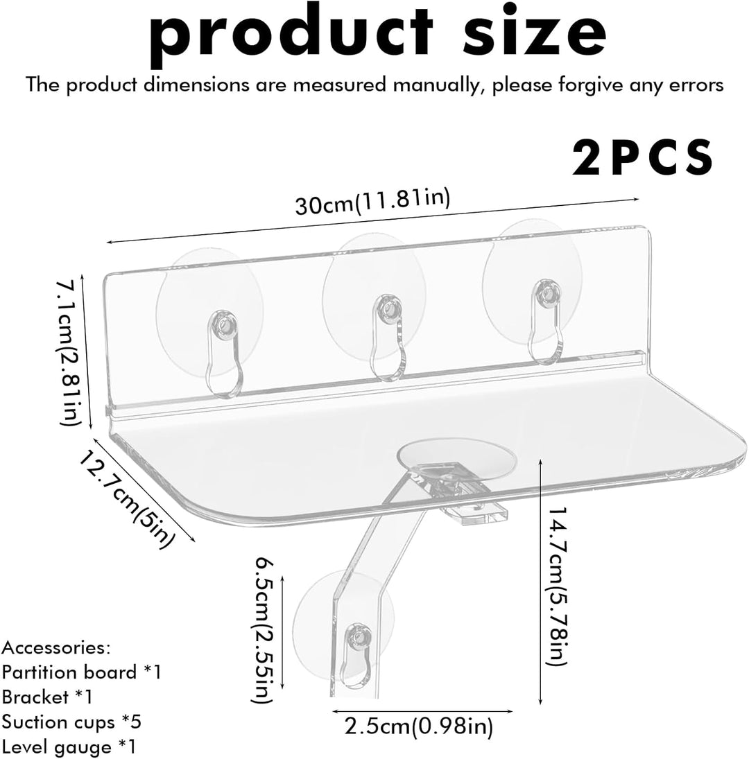 2 Stück Fenster Pflanzenregale: Clear Acryl Fenster Regal für Pflanzen mit Beinen, 30cm Hängendes tr