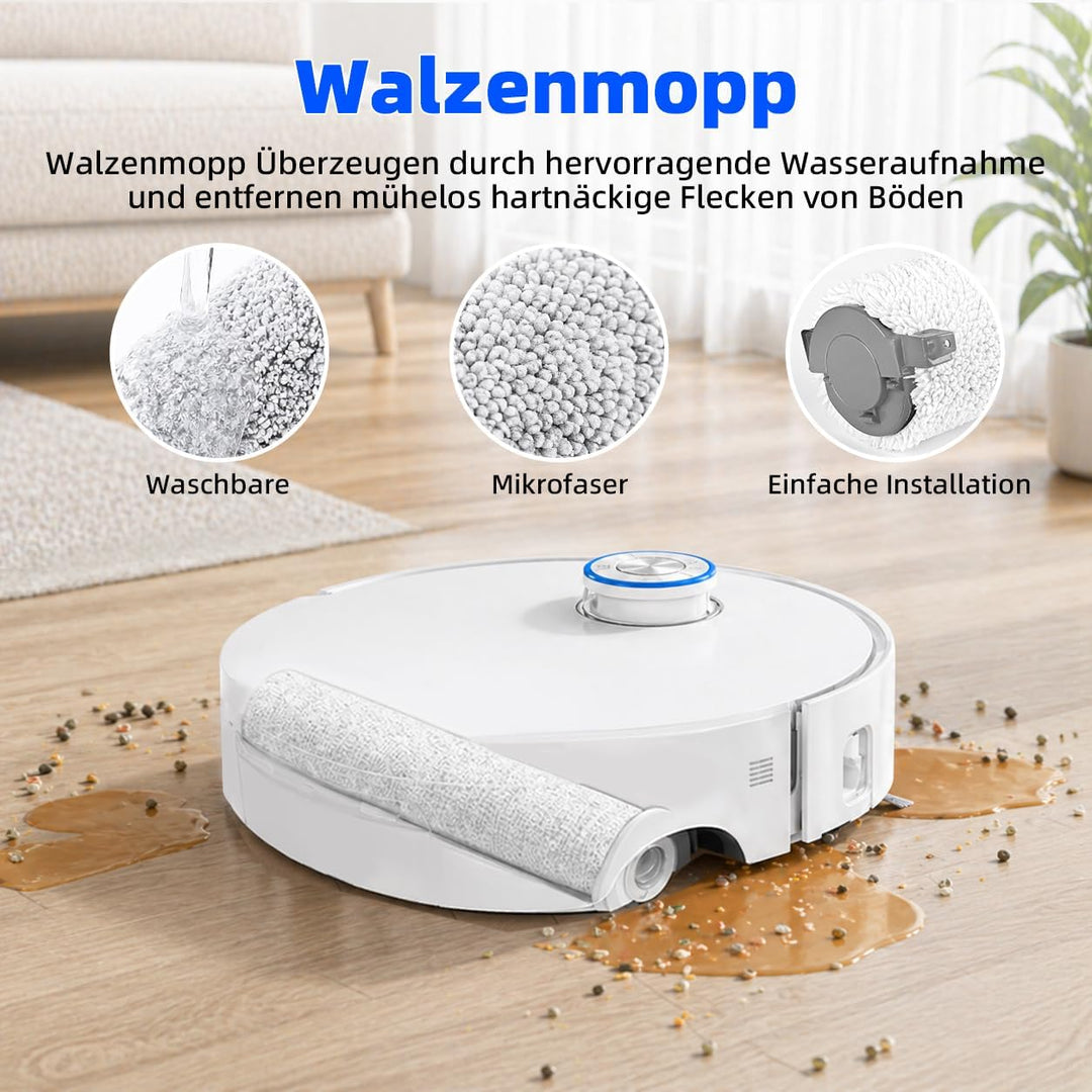 24 Stück Zubehör für Roborock Qrevo Curv 2 Flow Saugroboter mit 2 Paar Hauptbürsten, 2 Wischrolle, 4