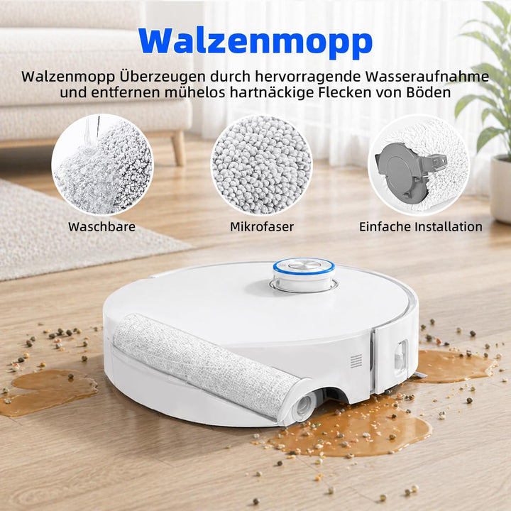 24 Stück Zubehör für Roborock Qrevo Curv 2 Flow Saugroboter mit 2 Paar Hauptbürsten, 2 Wischrolle, 4