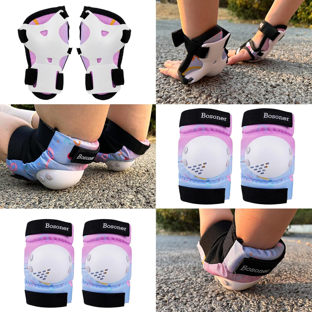 BOSONER Knieschoner Kinder Schoner Inliner Protektoren 6er Set Schützer Inliner Inline Skates Knie U