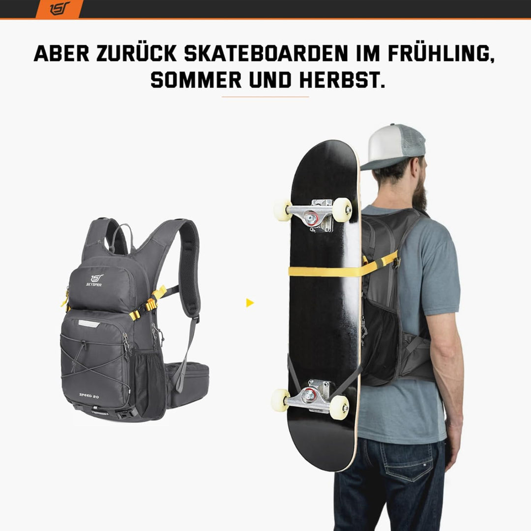 SKYSPER Fahrradrucksack 20L Ultraleicht Rucksäcke für Radsport Wanderrucksack Trinkrucksack Sportruc