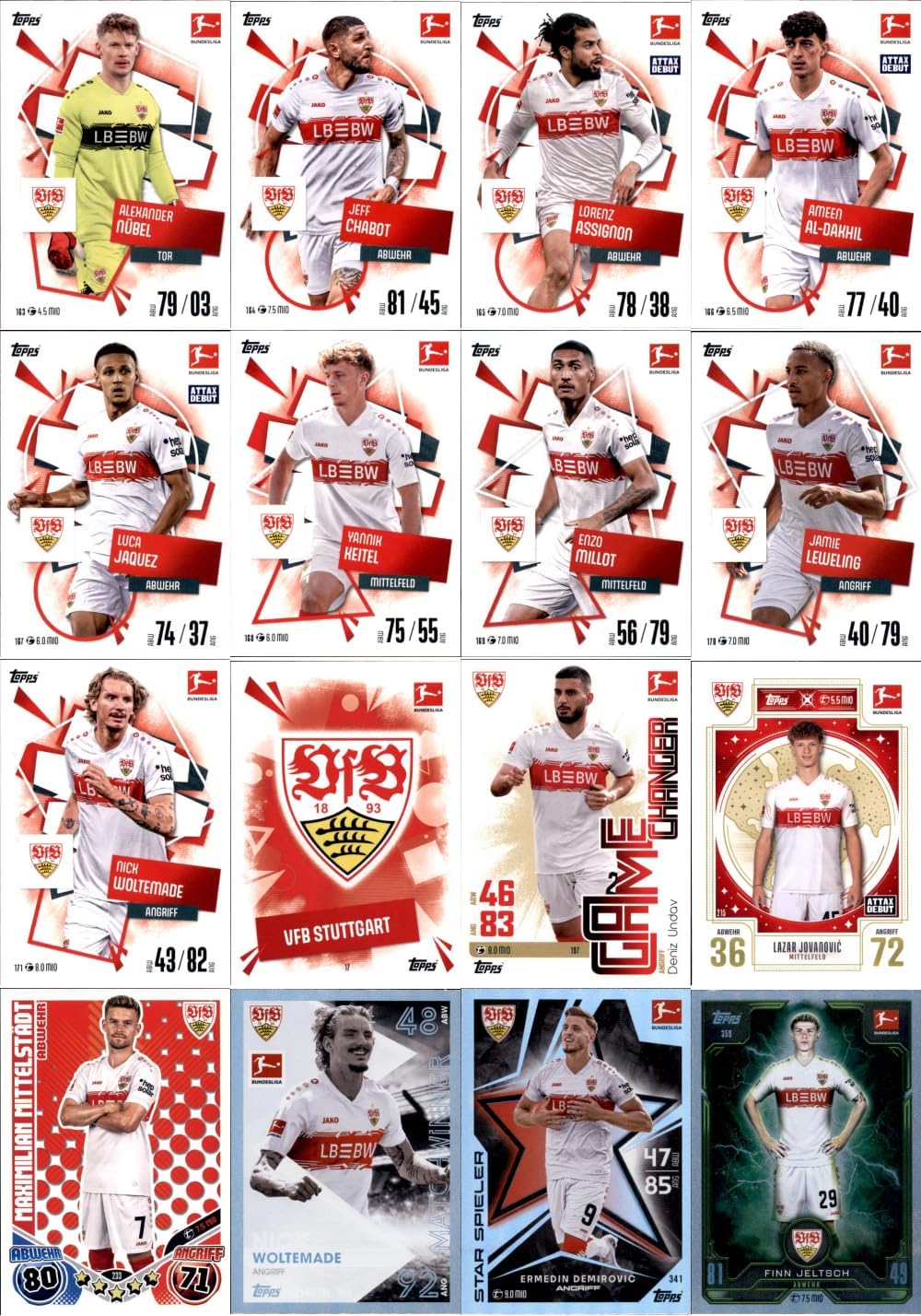 Bundle mit Topps Match Attax Bundesliga - 2025/26 - Mannschaftspaket - VfB Stuttgart + Exklusive Col