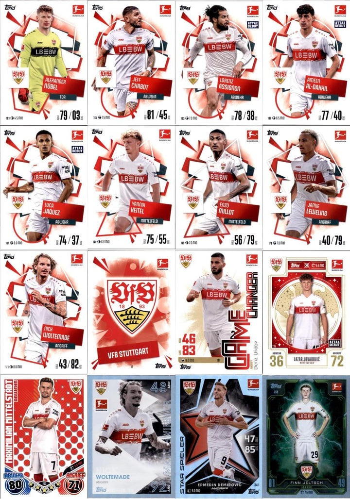 Bundle mit Topps Match Attax Bundesliga - 2025/26 - Mannschaftspaket - VfB Stuttgart + Exklusive Col