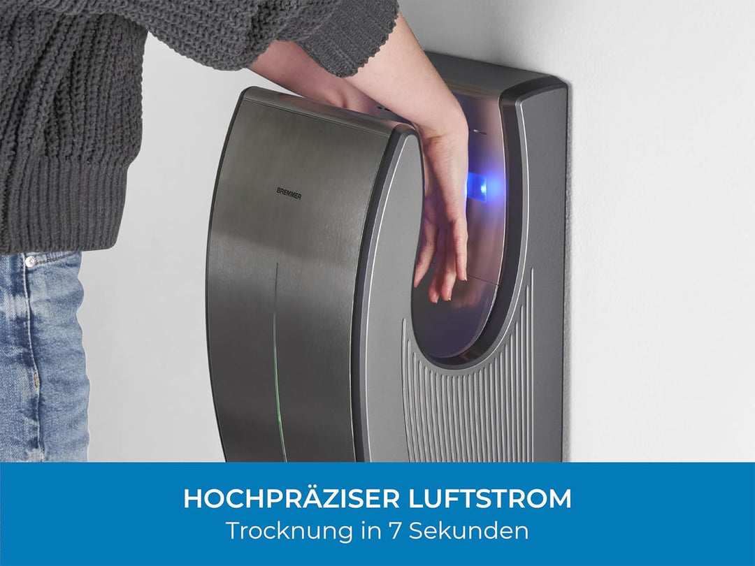Bremmer Power Blade Händetrockner, gebürsteter Stahl
