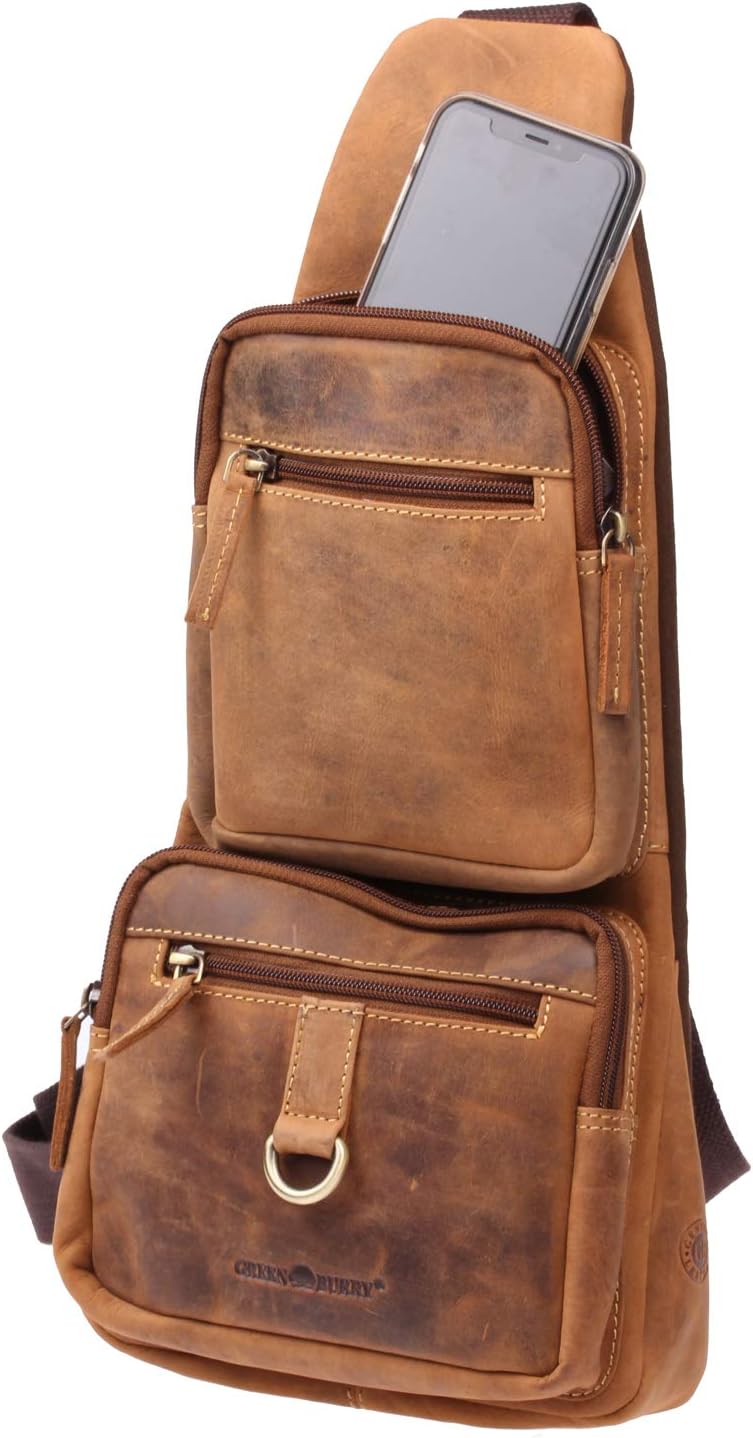 Greenburry Vintage Body-Crossover Bag-1 1613, Umhängetasche Brown, Brown