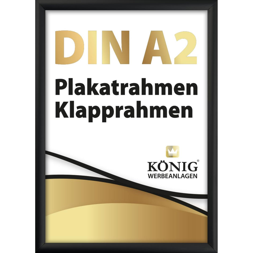 Dreifke Plakatrahmen DIN A2 | 25mm Alu Profil, eckig | schwarz | inkl. entspiegelter Schutzscheibe |