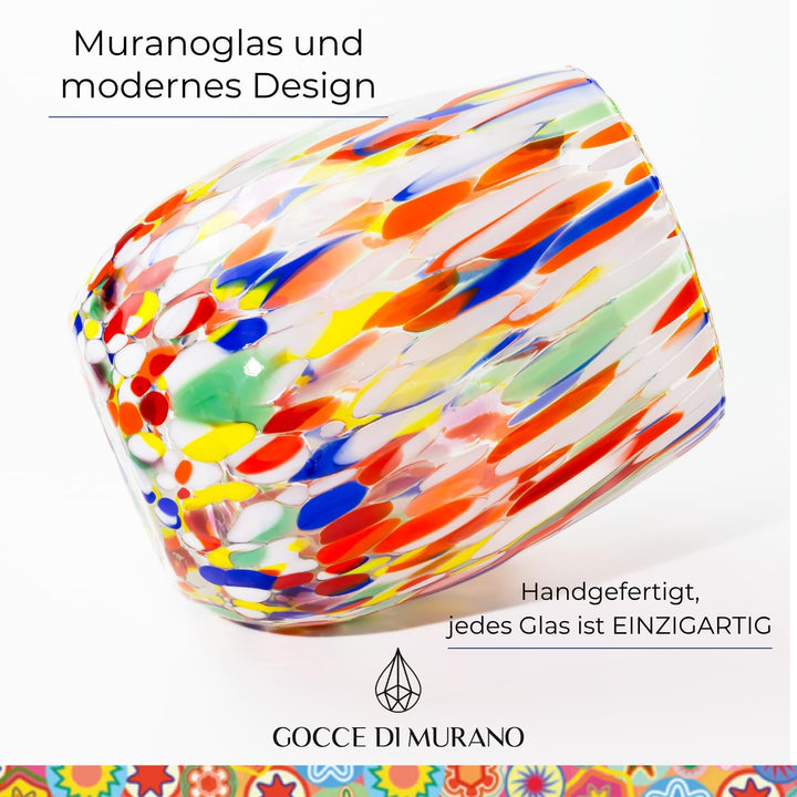 Gocce di Murano Wassergläser, hergestellt nach der Tradition der Murano-Handwerker, mundgeblasenes u